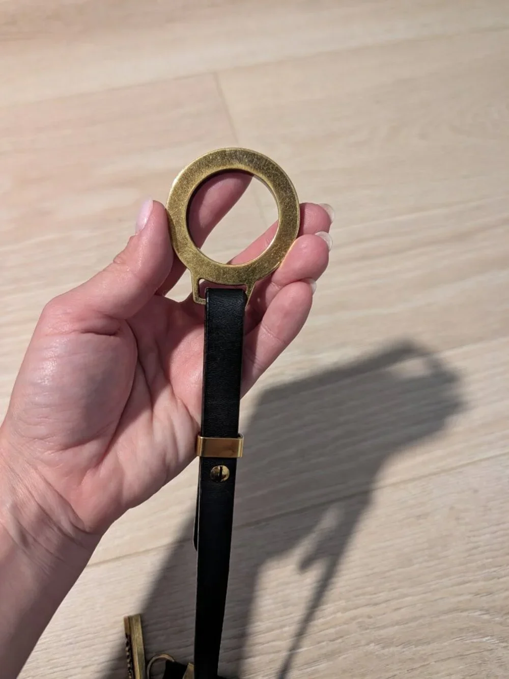 Burberry Black leather Turn Lock Buckle Belt